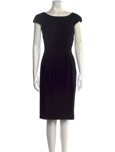 Pre-owned Dolce & Gabbana Virgin Wool Knee-length Dress In Black