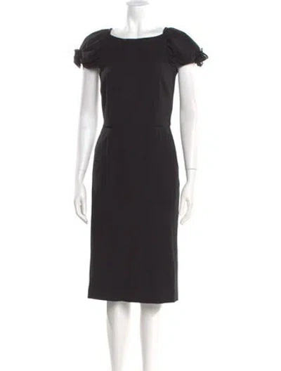 Pre-owned Dolce & Gabbana Virgin Wool Knee-length Dress In Black