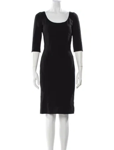 Pre-owned Dolce & Gabbana Virgin Wool Knee-length Dress In Black