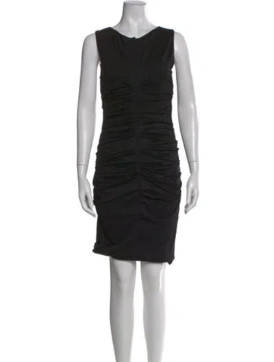 Pre-owned Dolce & Gabbana Virgin Wool Knee-length Dress In Black