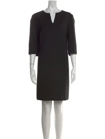 Pre-owned Dolce & Gabbana Virgin Wool Knee-length Dress In Black