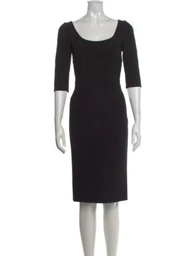 Pre-owned Dolce & Gabbana Virgin Wool Knee-length Dress In Black
