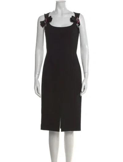 Pre-owned Dolce & Gabbana Virgin Wool Knee-length Dress In Black