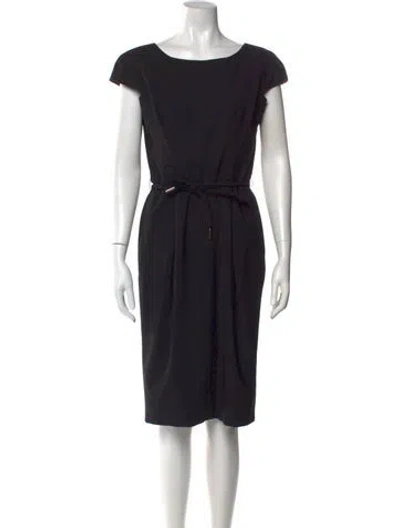 Pre-owned Dolce & Gabbana Virgin Wool Knee-length Dress In Black