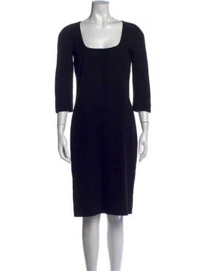 Pre-owned Dolce & Gabbana Virgin Wool Knee-length Dress In Black