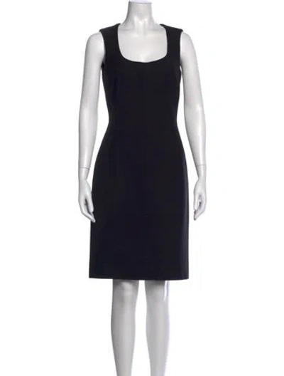 Pre-owned Dolce & Gabbana Virgin Wool Knee-length Dress In Black