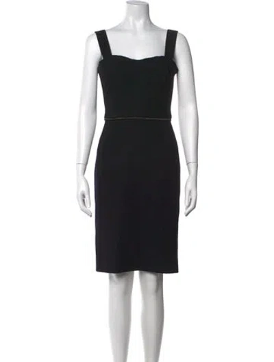 Pre-owned Dolce & Gabbana Virgin Wool Knee-length Dress In Black