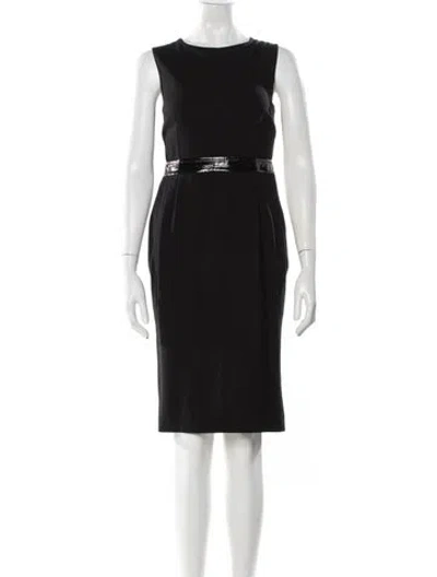 Pre-owned Dolce & Gabbana Virgin Wool Knee-length Dress In Black