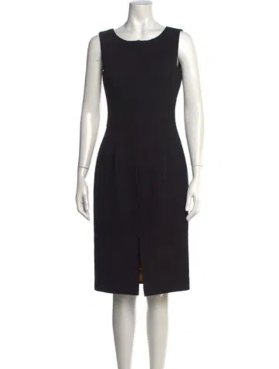 Pre-owned Dolce & Gabbana Virgin Wool Knee-length Dress In Black