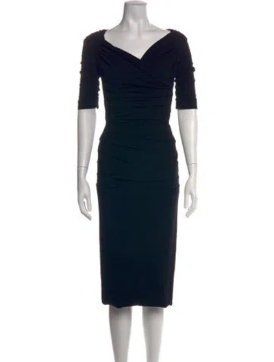 Pre-owned Dolce & Gabbana Virgin Wool Knee-length Dress In Black