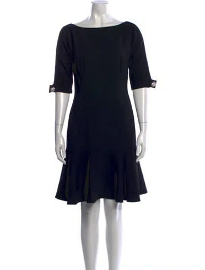 Pre-owned Dolce & Gabbana Virgin Wool Knee-length Dress In Black