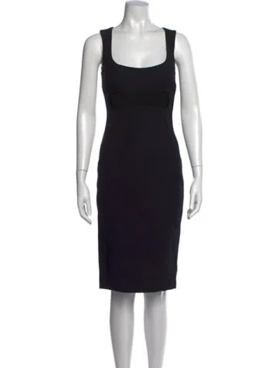 Pre-owned Dolce & Gabbana Virgin Wool Knee-length Dress In Black
