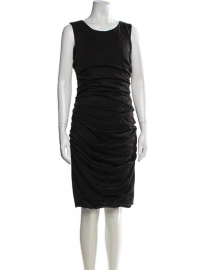Pre-owned Dolce & Gabbana Virgin Wool Knee-length Dress In Black