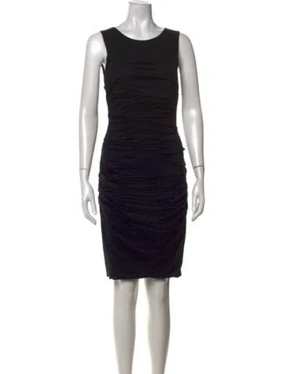 Pre-owned Dolce & Gabbana Virgin Wool Knee-length Dress In Black