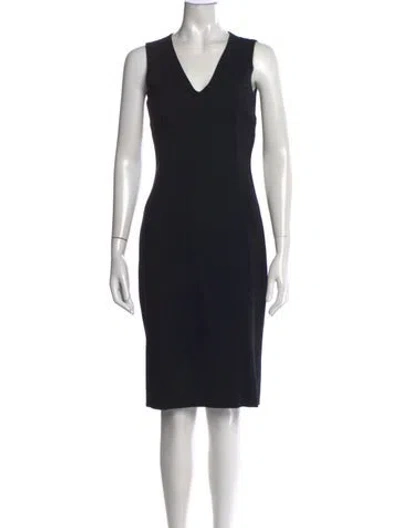 Pre-owned Dolce & Gabbana Virgin Wool Knee-length Dress In Black