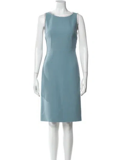 Pre-owned Dolce & Gabbana Virgin Wool Knee-length Dress In Blue