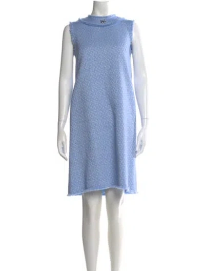 Pre-owned Dolce & Gabbana Virgin Wool Knee-length Dress In Blue