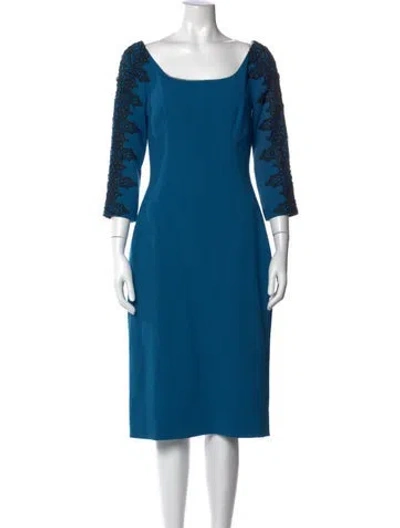 Pre-owned Dolce & Gabbana Virgin Wool Knee-length Dress In Blue