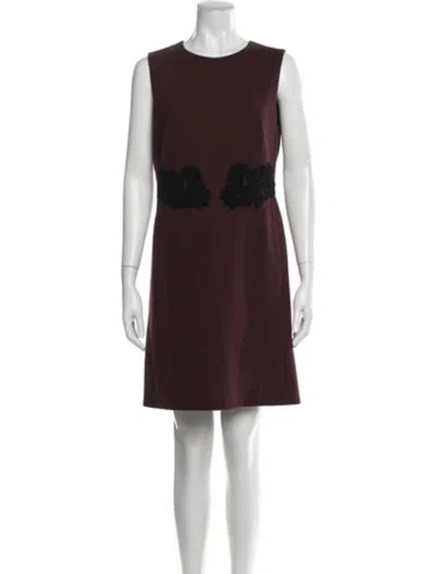 Pre-owned Dolce & Gabbana Virgin Wool Knee-length Dress In Burgundy