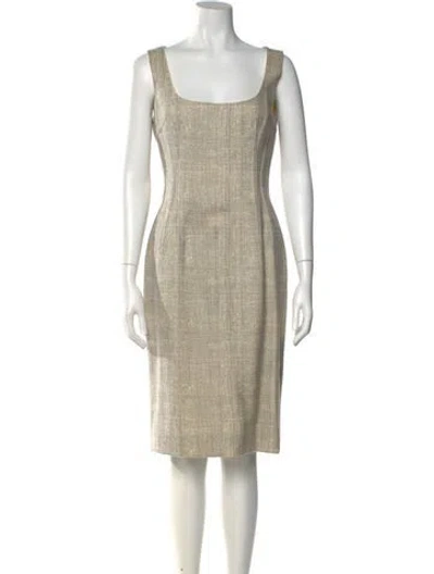 Pre-owned Dolce & Gabbana Virgin Wool Knee-length Dress In Gray