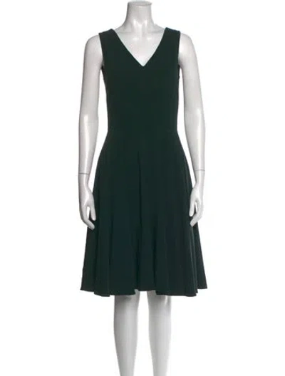 Pre-owned Dolce & Gabbana Virgin Wool Knee-length Dress In Green