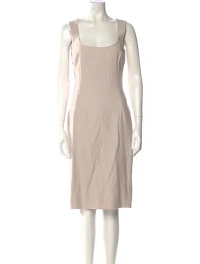 Pre-owned Dolce & Gabbana Virgin Wool Knee-length Dress In Neutral