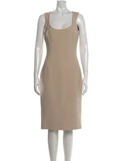 Pre-owned Dolce & Gabbana Virgin Wool Knee-length Dress In Neutral