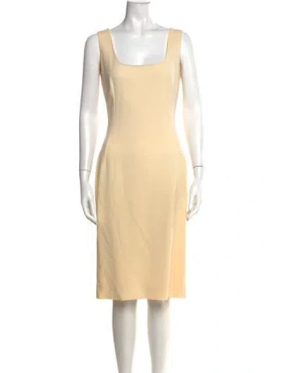 Pre-owned Dolce & Gabbana Virgin Wool Knee-length Dress In Neutral