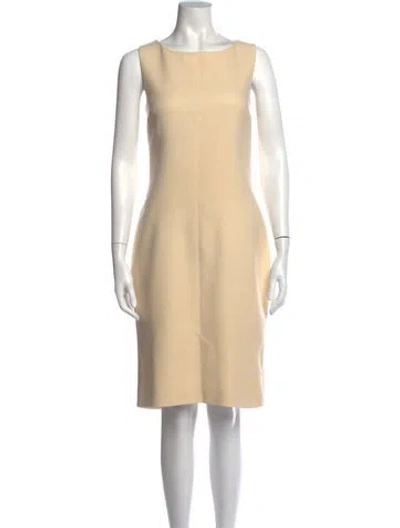 Pre-owned Dolce & Gabbana Virgin Wool Knee-length Dress In Neutral