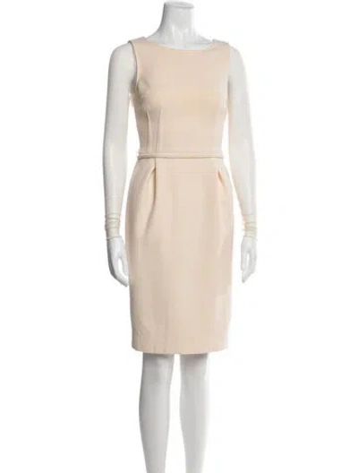Pre-owned Dolce & Gabbana Virgin Wool Knee-length Dress In Neutrals