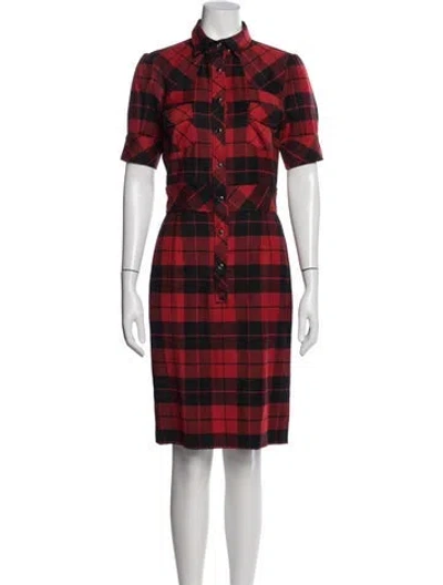 Pre-owned Dolce & Gabbana Virgin Wool Knee-length Dress In Red