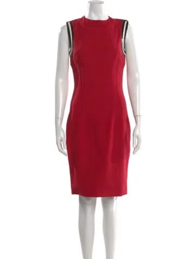 Pre-owned Dolce & Gabbana Virgin Wool Knee-length Dress In Red