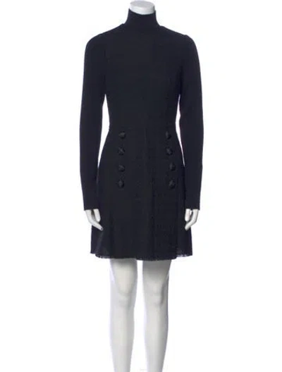 Pre-owned Dolce & Gabbana Virgin Wool Knee-length Dress W/ Tags In Black