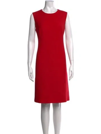 Pre-owned Dolce & Gabbana Virgin Wool Knee-length Dress W/ Tags In Red