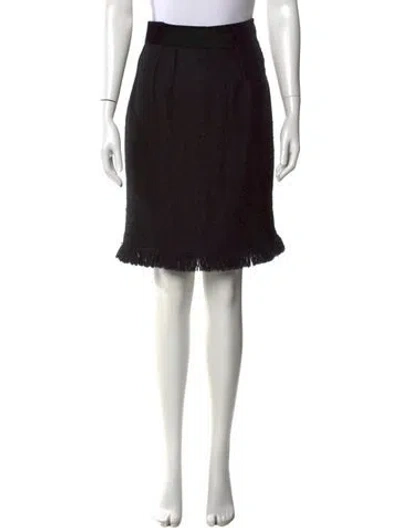 Pre-owned Dolce & Gabbana Virgin Wool Knee-length Skirt In Black