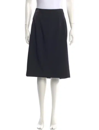 Pre-owned Dolce & Gabbana Virgin Wool Knee-length Skirt In Black