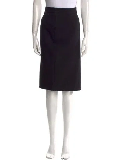 Pre-owned Dolce & Gabbana Virgin Wool Knee-length Skirt In Black