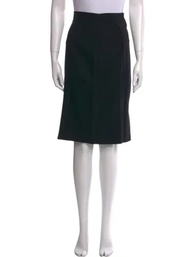 Pre-owned Dolce & Gabbana Virgin Wool Knee-length Skirt In Black