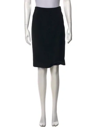 Pre-owned Dolce & Gabbana Virgin Wool Knee-length Skirt In Black
