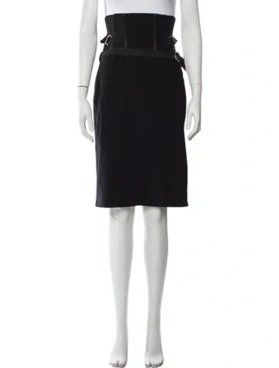 Pre-owned Dolce & Gabbana Virgin Wool Knee-length Skirt In Black