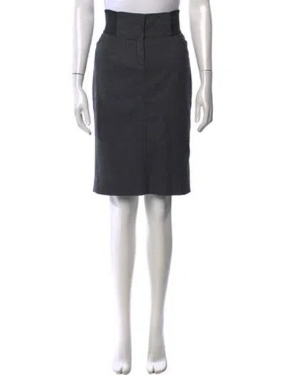 Pre-owned Dolce & Gabbana Virgin Wool Knee-length Skirt In Blue