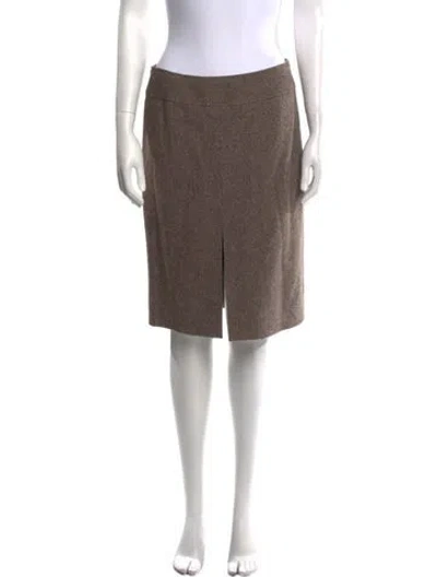 Pre-owned Dolce & Gabbana Virgin Wool Knee-length Skirt In Brown