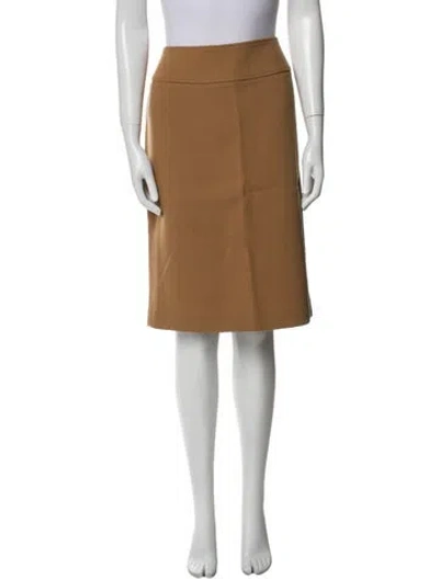 Pre-owned Dolce & Gabbana Virgin Wool Knee-length Skirt In Brown