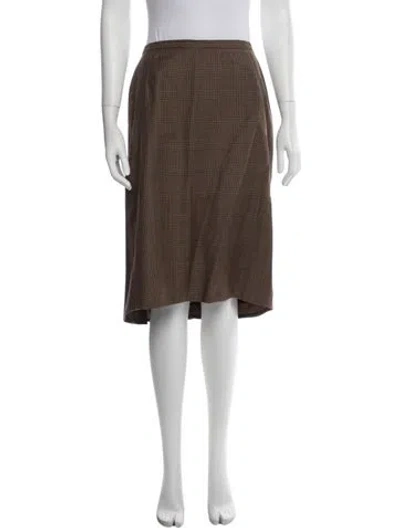 Pre-owned Dolce & Gabbana Virgin Wool Knee-length Skirt In Brown