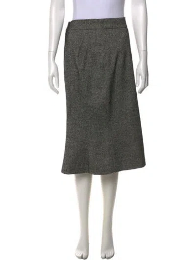 Pre-owned Dolce & Gabbana Virgin Wool Knee-length Skirt In Gray