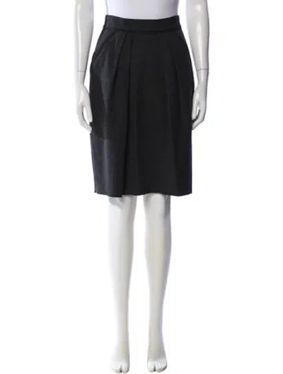 Pre-owned Dolce & Gabbana Virgin Wool Knee-length Skirt In Gray