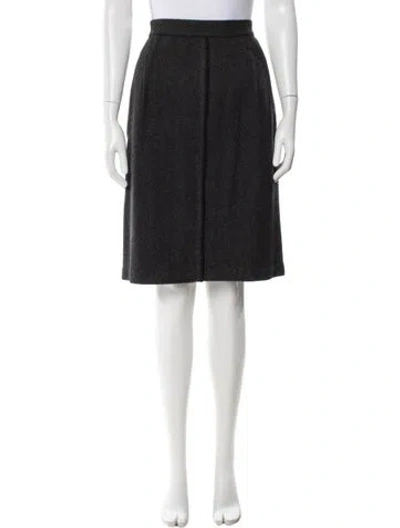 Pre-owned Dolce & Gabbana Virgin Wool Knee-length Skirt In Gray