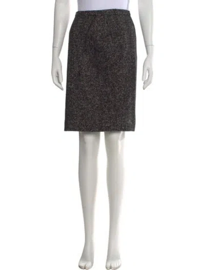 Pre-owned Dolce & Gabbana Virgin Wool Knee-length Skirt In Gray