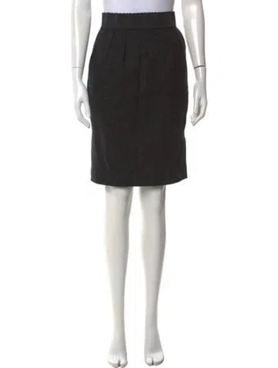Pre-owned Dolce & Gabbana Virgin Wool Knee-length Skirt In Gray