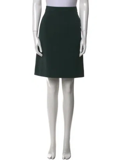 Pre-owned Dolce & Gabbana Virgin Wool Knee-length Skirt In Green